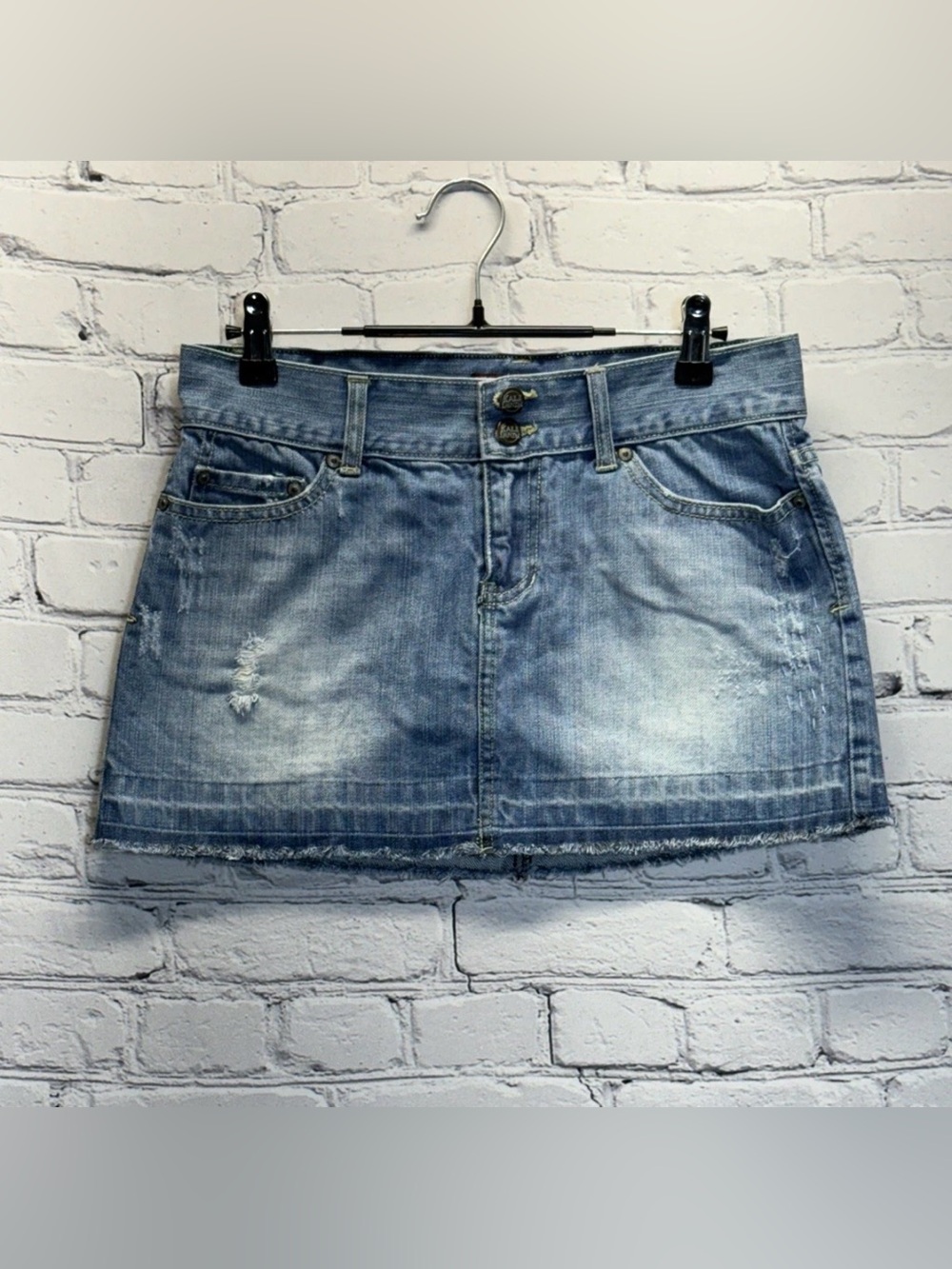 Kali Denim Womens Juniors Jeans Mini Skirt Distressed Size 7